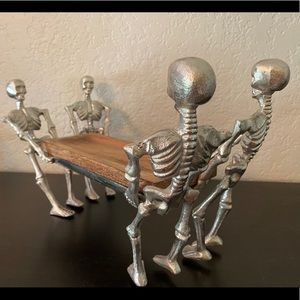 Silver Metal Skeleton Appetizer Serving Tray